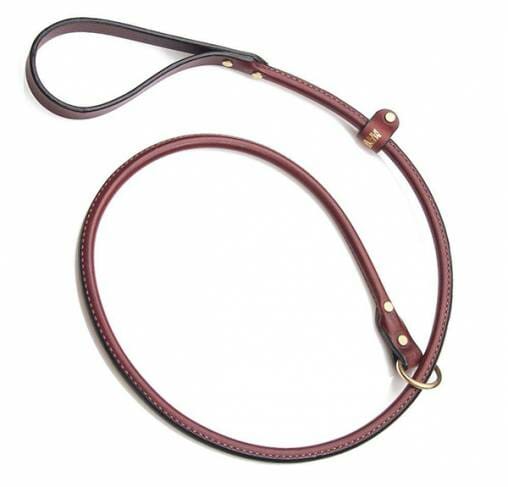 MENDOTA PET - רצועת הולכה חנק מעור 121.92/1.905 ס"מ Leather Rolled Slip Lead