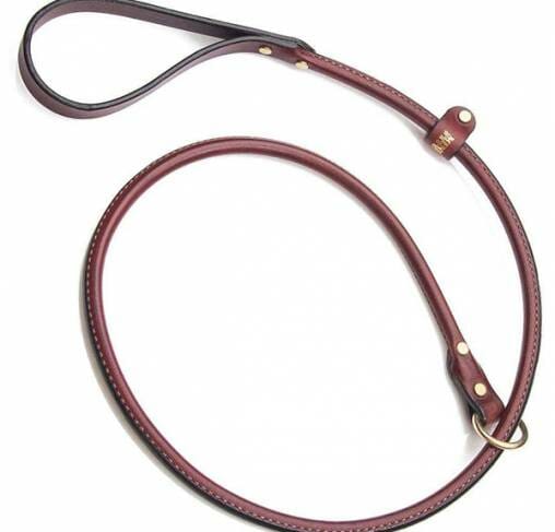 MENDOTA PET - רצועת הולכה חנק מעור 121.92/1.905 ס"מ Leather Rolled Slip Lead