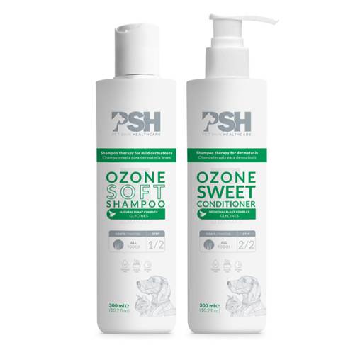 PSH – Pet Skin HealthCare – שמפו + מרכך טיפולי אוזון Ozone Soft Shampoo + Sweet Conditioner 300ML