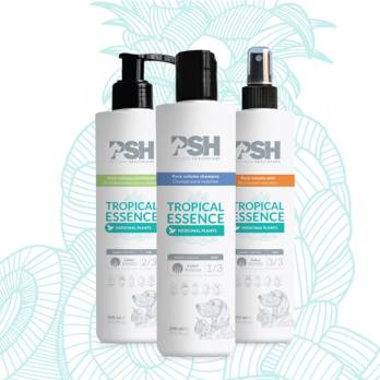 PSH – Pet Skin HealthCare – שמפו + מרכך + תרסיס לפרוות מתולתלות TROPICAL ESSENCE LINE