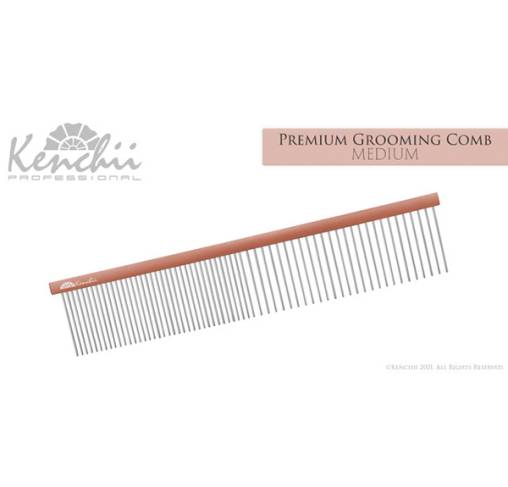 Kenchii - מסרק 19 ס"מ "Premium Satin Rose Gold Grooming Comb - Medium - 7.5