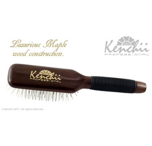 Kenchii - מברשת פינים מלבנית Large Oblong Metal Pin Brush with One-piece Maple Body