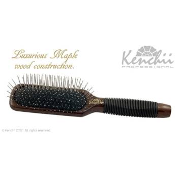 Kenchii – מברשת פינים מלבנית Large Oblong Metal Pin Brush with One-piece Maple Body