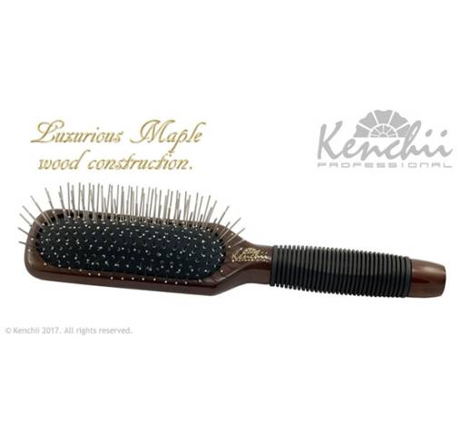 Kenchii - מברשת פינים מלבנית Large Oblong Metal Pin Brush with One-piece Maple Body