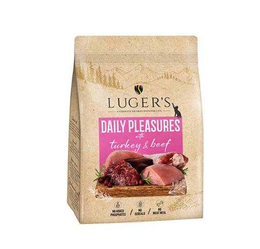 LUGER'S DAILY PLEASURES - מזון לחתולים ייבוש באויר Air Dried For - With Turkey & Beef 1 kg