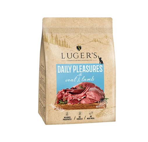 LUGER'S DAILY PLEASURES - מזון לחתולים ייבוש באויר Air Dried For Cats - With Veal & Lamb 1 kg