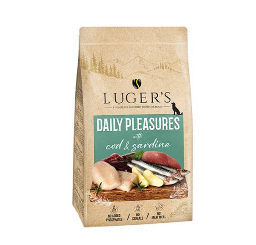 LUGER'S DAILY PLEASURES - מזון לכלבים ייבוש באויר Air Dried For Dogs - With Cod & Sardine 9 kg