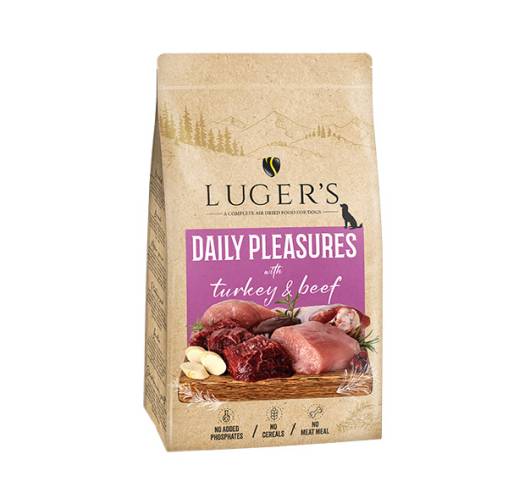 LUGER'S DAILY PLEASURES - מזון לכלבים ייבוש באויר Air Dried For Dogs - With Turkey & Beef 9 kg